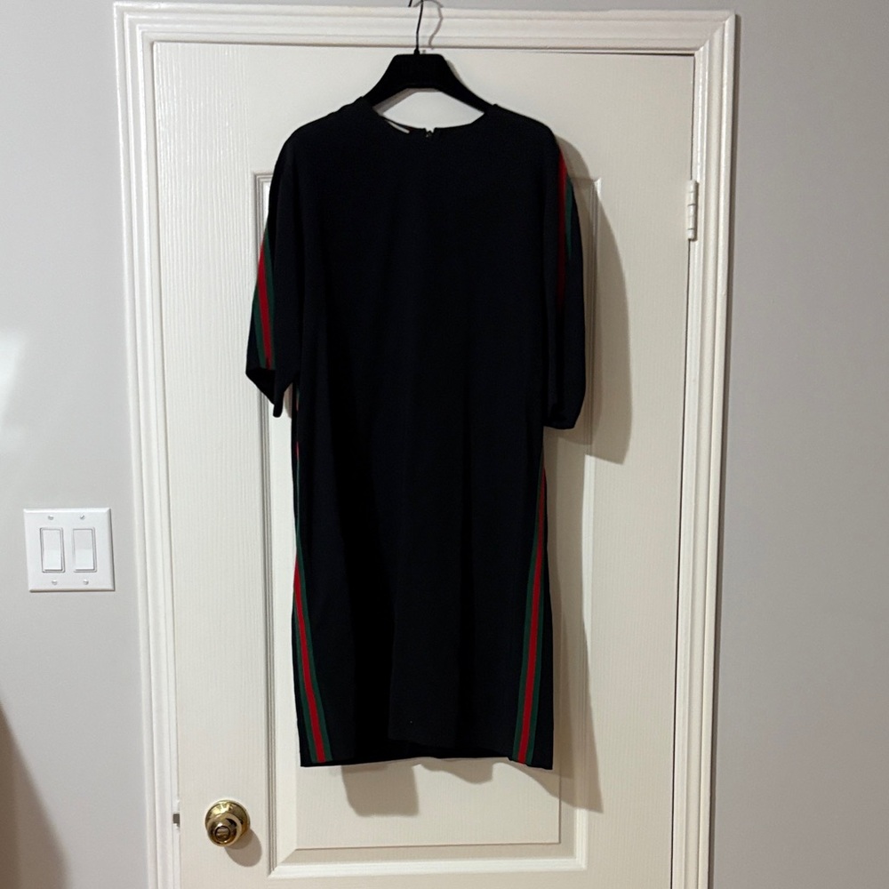 Gucci Black Dress with Red and Green Accents